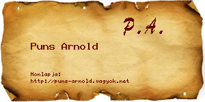 Puns Arnold névjegykártya